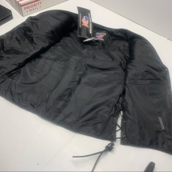 . NWT Leather Rose Motorcycle Jacket Fringe Black - Picture 10 of 14